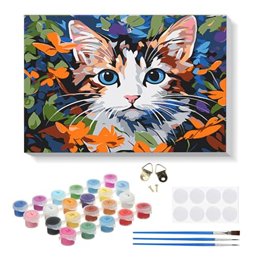 RICUVED DIY Katze Blume Malen nach Zahlen Set für Erwachsene Kinder mit Holzrahmen -Tiere Ölgemälde für Anfänger, Paint by Numbers kits, perfekte Geschenkidee und Wanddekoration 20x30cm RICUVED DIY Katze Blume Malen nach Zahlen Set für Erwachsene Kinder mit Holzrahmen -Tiere Ölgemälde für Anfänger, Paint by Numbers kits, perfekte Geschenkidee und Wanddekoration 20x30cm von RICUVED