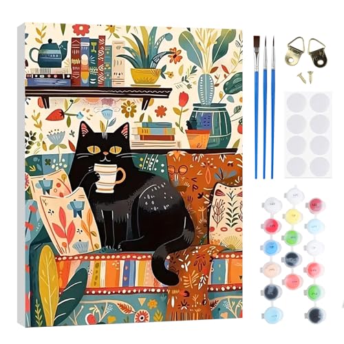 RICUVED DIY Malen nach Zahlen Katzen Set für Erwachsene Kinder mit Holzrahmen - Tiere Paint by Numbers Set Mit Ölgemälde für Anfänger, Leinwand, Pinsel und Farben Wanddekoration 30x40cm RICUVED DIY Malen nach Zahlen Katzen Set für Erwachsene Kinder mit Holzrahmen - Tiere Paint by Numbers Set Mit Ölgemälde für Anfänger, Leinwand, Pinsel und Farben Wanddekoration 30x40cm von RICUVED