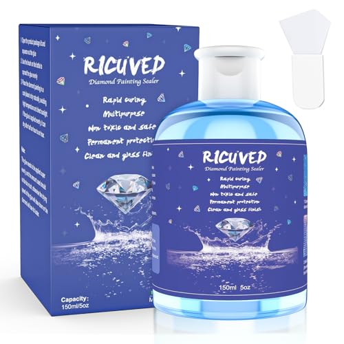 RICUVED Diamond Painting Versiegelung 150ML - Diamond Painting Zubehör mit pinsel Dauerhaft Geschützt & Zuverlässigen Halt Geeignet Diamant Painting versiegelung Spray für Kreative Diamond Paintings RICUVED Diamond Painting Versiegelung 150ML - Diamond Painting Zubehör mit pinsel Dauerhaft Geschützt & Zuverlässigen Halt Geeignet Diamant Painting versiegelung Spray für Kreative Diamond Paintings von RICUVED