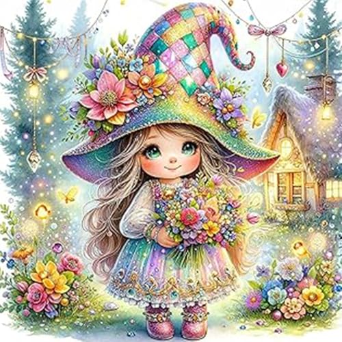 RICUVED Elfe Diamond Painting,5D Blume Diamant Painting Bilder Erwachsene Diamond Painting Kinder, Full Drill Diamond Art Diamant Malerei Bilder für Home Dekor 30x30cm von RICUVED