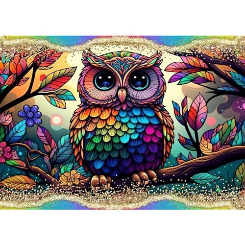 RICUVED Eule Diamond Painting Bilder, 5D Farbe Eule Diamant Painting Bilder Erwachsene Diamant Malerei Bilder Set Full Drill Tier Diamond Cross Stickerei Malerei Set 30x40cm RICUVED Eule Diamond Painting Bilder, 5D Farbe Eule Diamant Painting Bilder Erwachsene Diamant Malerei Bilder Set Full Drill Tier Diamond Cross Stickerei Malerei Set 30x40cm von RICUVED
