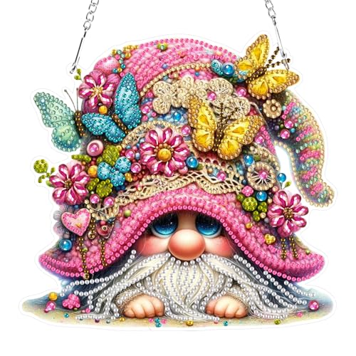 RICUVED Gnome Diamond Painting Anhänger, 5D Schmetterling Diamond Painting Hängende Ornament Set Kinder Erwachsene,Special Shaped Anhänger Diamant Painting Bilder Windspiel für Dekoration RICUVED Gnome Diamond Painting Anhänger, 5D Schmetterling Diamond Painting Hängende Ornament Set Kinder Erwachsene,Special Shaped Anhänger Diamant Painting Bilder Windspiel für Dekoration von RICUVED