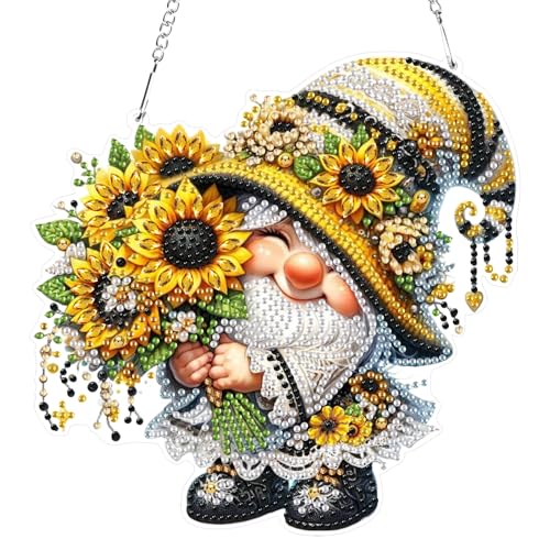 RICUVED Gnome Diamond Painting Anhänger Set,Blumen Diamant Painting Bilder Hängende Ornament Kits Erwachsene Special Shaped Diamond Art Anhänger DIY Diamond Painting Windspiel Kranz RICUVED Gnome Diamond Painting Anhänger Set,Blumen Diamant Painting Bilder Hängende Ornament Kits Erwachsene Special Shaped Diamond Art Anhänger DIY Diamond Painting Windspiel Kranz von RICUVED