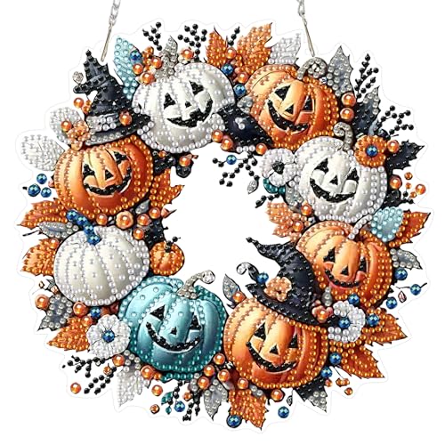 RICUVED Halloween Diamond Painting Anhänger, 5D Kürbis Diamond Painting Hängende Ornament Set Kinder Erwachsene,Special Shaped Anhänger Diamant Painting Bilder Windspiel für Dekoration RICUVED Halloween Diamond Painting Anhänger, 5D Kürbis Diamond Painting Hängende Ornament Set Kinder Erwachsene,Special Shaped Anhänger Diamant Painting Bilder Windspiel für Dekoration von RICUVED