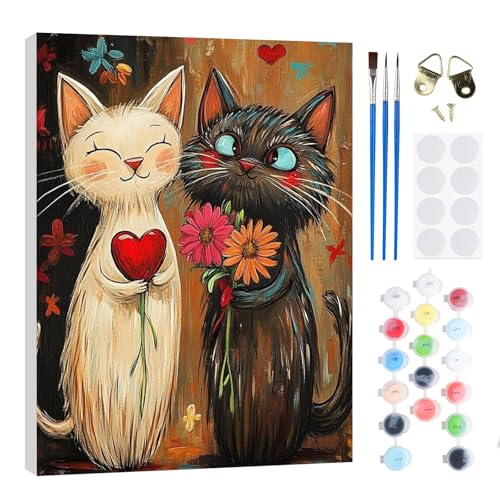 RICUVED Katze Malen nach Zahlen Kinder mit Rahmen-Tiere Paint by Numbers für Kind, Cute Ölgemälde Kinder Jahre für Hause Dekoration Verwendet Werden 20x30cm RICUVED Katze Malen nach Zahlen Kinder mit Rahmen-Tiere Paint by Numbers für Kind, Cute Ölgemälde Kinder Jahre für Hause Dekoration Verwendet Werden 20x30cm von RICUVED