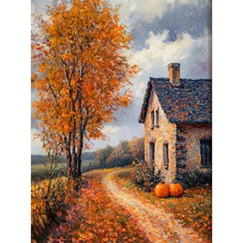 RICUVED Landschaft Diamond Painting,5D Herbst Diamant Painting Bilder Erwachsene Diamond Painting Kinder, Full Drill Diamond Art Diamant Malerei Bilder für Home Dekor 30x40cm von RICUVED