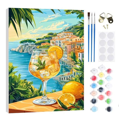 RICUVED Landschaft Malen Nach Zahlen Erwachsene,Cocktail Getränke Paint by Numbers Malen Nach Zahlen Kinder mit 20x30cm Holzrahmen,Pinseln und Acrylfarben Handgemalt Ölgemälde Leinwand für Decor RICUVED Landschaft Malen Nach Zahlen Erwachsene,Cocktail Getränke Paint by Numbers Malen Nach Zahlen Kinder mit 20x30cm Holzrahmen,Pinseln und Acrylfarben Handgemalt Ölgemälde Leinwand für Decor von RICUVED