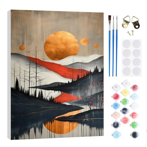 RICUVED Landschaft Malen nach Zahlen Set 20x30cm für Erwachsene Kinder mit Holzrahmen -Sonne Digitale Ölmalerei Kits, DIY Kunstkit mit Farben Pinsel und Holzrahmen für Anfänger und Hobbykünstler RICUVED Landschaft Malen nach Zahlen Set 20x30cm für Erwachsene Kinder mit Holzrahmen -Sonne Digitale Ölmalerei Kits, DIY Kunstkit mit Farben Pinsel und Holzrahmen für Anfänger und Hobbykünstler von RICUVED
