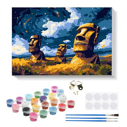 RICUVED Landschaft Malen nach Zahlen Set mit Rahmen–Sternenhimmel DIY Paint by Number Kit für Erwachsene und Anfänger mit vorgedruckter Leinwand und Acrylfarben–Malen nach Zahlen Komplettset 20x30cm RICUVED Landschaft Malen nach Zahlen Set mit Rahmen–Sternenhimmel DIY Paint by Number Kit für Erwachsene und Anfänger mit vorgedruckter Leinwand und Acrylfarben–Malen nach Zahlen Komplettset 20x30cm von RICUVED