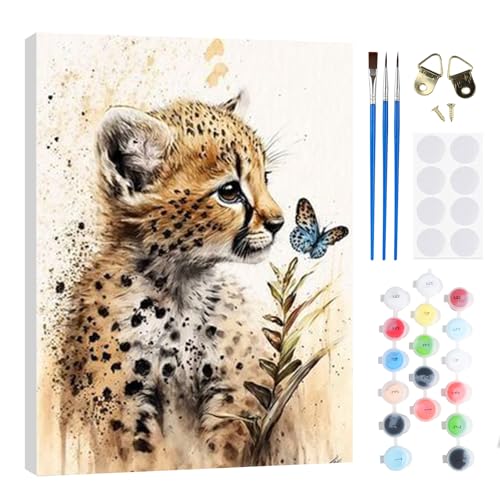 RICUVED Leopard Malen nach Zahlen Erwachsene Kinder, Tiere Malen nach Zahlen DIY Handgemalt Ölgemälde Kit Paint by Numbers Adult mit Rahmen 3 - Pinseln und Acrylfarbe Kit 20x30cm RICUVED Leopard Malen nach Zahlen Erwachsene Kinder, Tiere Malen nach Zahlen DIY Handgemalt Ölgemälde Kit Paint by Numbers Adult mit Rahmen 3 - Pinseln und Acrylfarbe Kit 20x30cm von RICUVED