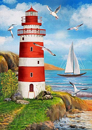 RICUVED Leuchtturm Diamond Painting Set,5D Diamant Painting Bilder Erwachsene Küste Diamond Painting Kinder, Full Drill Diamond Art Diamant Malerei Bilder Diamond Painting für Home Dekor 30x40cm RICUVED Leuchtturm Diamond Painting Set,5D Diamant Painting Bilder Erwachsene Küste Diamond Painting Kinder, Full Drill Diamond Art Diamant Malerei Bilder Diamond Painting für Home Dekor 30x40cm von RICUVED