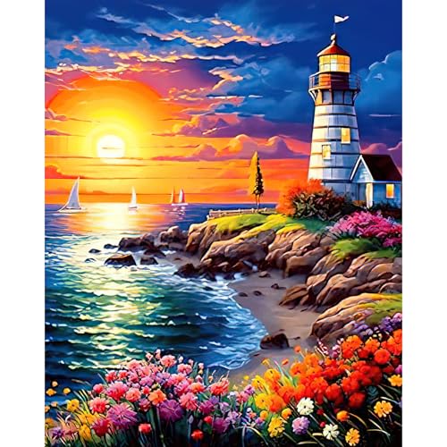 RICUVED Leuchtturm Malen nach Zahlen Erwachsene -Landschaft Malen nach Zahlen 40x50cm Leinwand Set ohne Rahmen, inkl. Acrylfarben, 3 Pinsel Metallhaken - DIY Ölgemälde für Anfänger Erwachsene RICUVED Leuchtturm Malen nach Zahlen Erwachsene -Landschaft Malen nach Zahlen 40x50cm Leinwand Set ohne Rahmen, inkl. Acrylfarben, 3 Pinsel Metallhaken - DIY Ölgemälde für Anfänger Erwachsene von RICUVED