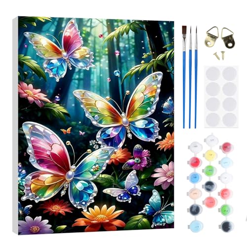 RICUVED Malen Nach Zahlen Erwachsene, Schmetterling Paint by Numbers Malen Nach Zahlen Kinder mit 20x30cm Holzrahmen, DIY Tiere mit Pinseln und Acrylfarben Handgemalt Ölgemälde Leinwand für Home RICUVED Malen Nach Zahlen Erwachsene, Schmetterling Paint by Numbers Malen Nach Zahlen Kinder mit 20x30cm Holzrahmen, DIY Tiere mit Pinseln und Acrylfarben Handgemalt Ölgemälde Leinwand für Home von RICUVED