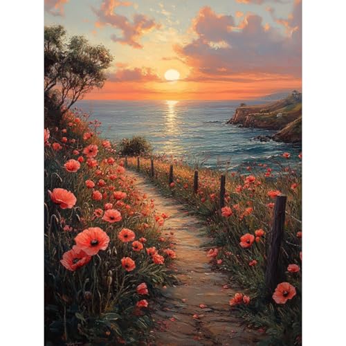 RICUVED Meer Blumen Diamond Painting,5D Landschaft Diamant Painting Bilder Erwachsene Diamond Painting Kinder, Full Drill Diamond Art Diamant Malerei Bilder für Home Dekor 30x40cm RICUVED Meer Blumen Diamond Painting,5D Landschaft Diamant Painting Bilder Erwachsene Diamond Painting Kinder, Full Drill Diamond Art Diamant Malerei Bilder für Home Dekor 30x40cm von RICUVED