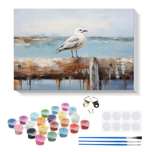 RICUVED Möwe Sternenhimmel Malen nach Zahlen Erwachsene Kinder, Tiere Malen nach Zahlen DIY Handgemalt Ölgemälde Kit Paint by Numbers Adult mit Rahmen 3 - Pinseln und Acrylfarbe Kit 20x30cm RICUVED Möwe Sternenhimmel Malen nach Zahlen Erwachsene Kinder, Tiere Malen nach Zahlen DIY Handgemalt Ölgemälde Kit Paint by Numbers Adult mit Rahmen 3 - Pinseln und Acrylfarbe Kit 20x30cm von RICUVED