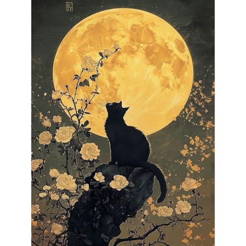RICUVED Mond Diamond Painting,5D Katze Diamant Painting Bilder Erwachsene Diamond Painting Kinder, Full Drill Diamond Art Diamant Malerei Bilder für Home Dekor 30x40cm RICUVED Mond Diamond Painting,5D Katze Diamant Painting Bilder Erwachsene Diamond Painting Kinder, Full Drill Diamond Art Diamant Malerei Bilder für Home Dekor 30x40cm von RICUVED