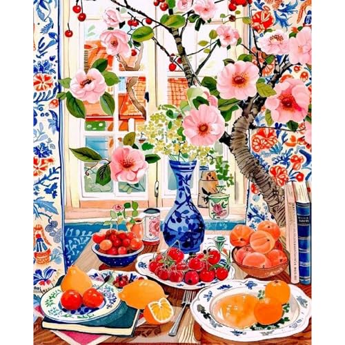 RICUVED Obst Blume Malen nach Zahlen Erwachsene -Vintage Malen nach Zahlen 40x50cm Leinwand Set ohne Rahmen, inkl. Acrylfarben, 3 Pinsel Metallhaken - DIY Ölgemälde für Anfänger Erwachsene RICUVED Obst Blume Malen nach Zahlen Erwachsene -Vintage Malen nach Zahlen 40x50cm Leinwand Set ohne Rahmen, inkl. Acrylfarben, 3 Pinsel Metallhaken - DIY Ölgemälde für Anfänger Erwachsene von RICUVED