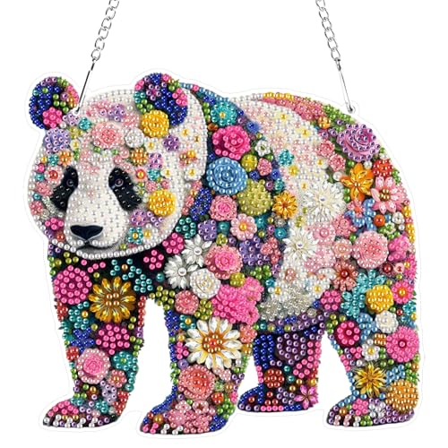 RICUVED Panda Diamond Painting Anhänger, 5D Tiere Diamond Painting Hängende Ornament Set Kinder Erwachsene,Special Shaped Anhänger Diamant Painting Bilder Windspiel für Dekoration RICUVED Panda Diamond Painting Anhänger, 5D Tiere Diamond Painting Hängende Ornament Set Kinder Erwachsene,Special Shaped Anhänger Diamant Painting Bilder Windspiel für Dekoration von RICUVED