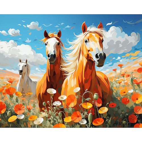 RICUVED Pferd Malen nach Zahlen Erwachsene Anfänger -Tiere Malen nach Zahlen 40x50cm Leinwand ohne Rahmen, Acrylfarben, 3 Pinsel Aufhänger - Kreatives DIY-Ölgemälde-Kit Landschaft RICUVED Pferd Malen nach Zahlen Erwachsene Anfänger -Tiere Malen nach Zahlen 40x50cm Leinwand ohne Rahmen, Acrylfarben, 3 Pinsel Aufhänger - Kreatives DIY-Ölgemälde-Kit Landschaft von RICUVED