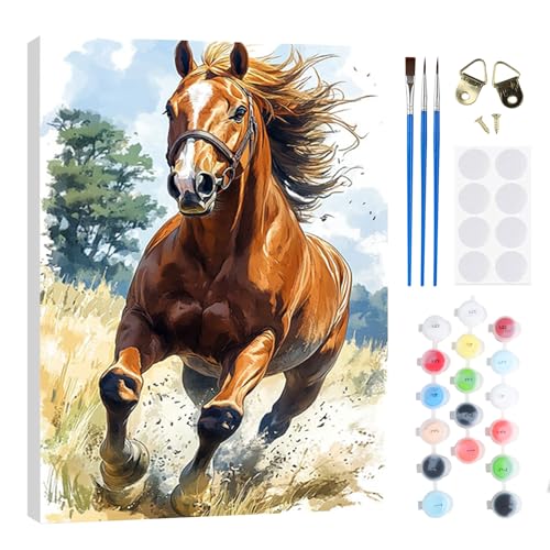 RICUVED Pferd Malen nach Zahlen Kinder mit Rahmen-Tiere Paint by Numbers für Kind, Cute Ölgemälde Kinder ab 5 6 7 8 9 Jahre für Hause Dekoration Verwendet Werden 20x30cm RICUVED Pferd Malen nach Zahlen Kinder mit Rahmen-Tiere Paint by Numbers für Kind, Cute Ölgemälde Kinder ab 5 6 7 8 9 Jahre für Hause Dekoration Verwendet Werden 20x30cm von RICUVED
