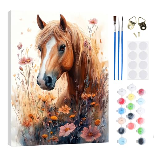 RICUVED Pferd Malen nach Zahlen Set 30x40cm für Erwachsene Kinder mit Holzrahmen -Tiere Digitale Ölmalerei Kits, DIY Kunstkit mit Farben Pinsel und Holzrahmen für Anfänger und Hobbykünstler RICUVED Pferd Malen nach Zahlen Set 30x40cm für Erwachsene Kinder mit Holzrahmen -Tiere Digitale Ölmalerei Kits, DIY Kunstkit mit Farben Pinsel und Holzrahmen für Anfänger und Hobbykünstler von RICUVED