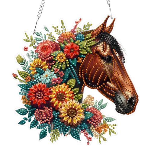 RICUVED Pferde Blumen Diamond Painting Anhänger Set,Tiere Diamant Painting Bilder Hängende Ornament Kits Erwachsene Special Shaped Diamond Art Anhänger DIY Diamond Painting Windspiel Kranz RICUVED Pferde Blumen Diamond Painting Anhänger Set,Tiere Diamant Painting Bilder Hängende Ornament Kits Erwachsene Special Shaped Diamond Art Anhänger DIY Diamond Painting Windspiel Kranz von RICUVED