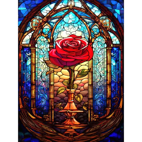 RICUVED Rosen Diamond Painting,5D Diamant Painting Bilder Erwachsene Glaskunst Diamond Painting Kinder, Full Drill Diamond Art Diamant Malerei Bilder für Home Dekor 30x40cm RICUVED Rosen Diamond Painting,5D Diamant Painting Bilder Erwachsene Glaskunst Diamond Painting Kinder, Full Drill Diamond Art Diamant Malerei Bilder für Home Dekor 30x40cm von RICUVED