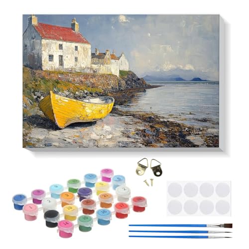 RICUVED Strand Malen Nach Zahlen Erwachsene, Paint by Numbers Malen Nach Zahlen Kinder mit 20x30cm Holzrahmen, DIY Landschaft mit Pinseln und Acrylfarben Handgemalt Ölgemälde Leinwand für Home Decor RICUVED Strand Malen Nach Zahlen Erwachsene, Paint by Numbers Malen Nach Zahlen Kinder mit 20x30cm Holzrahmen, DIY Landschaft mit Pinseln und Acrylfarben Handgemalt Ölgemälde Leinwand für Home Decor von RICUVED