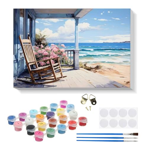 RICUVED Strand Stuhl Malen nach Zahlen Set für Erwachsene Kinder mit Holzrahmen -Landschaft Digitale Ölmalerei, DIY Kunstkit Mit 3 - Pinseln und Acrylfarbe knitterfreie leinwand Kit Wandkunst 20x30cm RICUVED Strand Stuhl Malen nach Zahlen Set für Erwachsene Kinder mit Holzrahmen -Landschaft Digitale Ölmalerei, DIY Kunstkit Mit 3 - Pinseln und Acrylfarbe knitterfreie leinwand Kit Wandkunst 20x30cm von RICUVED