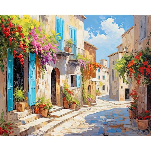 RICUVED Straße Malen nach Zahlen Set für Erwachsene Anfänger - Landschaft Malen nach Zahlen 40x50cm Leinwand ohne Rahmen, inkl. Pinsel, Acrylfarben Aufhänger - DIY Kunst zum Entspannen RICUVED Straße Malen nach Zahlen Set für Erwachsene Anfänger - Landschaft Malen nach Zahlen 40x50cm Leinwand ohne Rahmen, inkl. Pinsel, Acrylfarben Aufhänger - DIY Kunst zum Entspannen von RICUVED