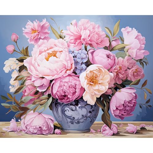RICUVED Vase Blumen Malen nach Zahlen Erwachsene -Blumen Malen nach Zahlen 40x50cm Leinwand Set ohne Rahmen, inkl. Acrylfarben, 3 Pinsel Metallhaken - DIY Ölgemälde für Anfänger Erwachsene RICUVED Vase Blumen Malen nach Zahlen Erwachsene -Blumen Malen nach Zahlen 40x50cm Leinwand Set ohne Rahmen, inkl. Acrylfarben, 3 Pinsel Metallhaken - DIY Ölgemälde für Anfänger Erwachsene von RICUVED
