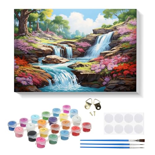 RICUVED Wasserfall Malen Nach Zahlen Erwachsene,Landschaft Paint by Numbers Malen Nach Zahlen Kinder mit 20x30cm Holzrahmen,DIY mit Pinseln und Acrylfarben Handgemalt Ölgemälde Leinwand für Home Decor RICUVED Wasserfall Malen Nach Zahlen Erwachsene,Landschaft Paint by Numbers Malen Nach Zahlen Kinder mit 20x30cm Holzrahmen,DIY mit Pinseln und Acrylfarben Handgemalt Ölgemälde Leinwand für Home Decor von RICUVED