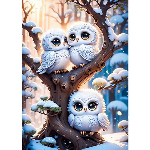 RICUVED Winter Diamond Painting Bilder, 5D Eule Diamant Painting Bilder Erwachsene Diamant Malerei Bilder Set Full Drill Weihnachten Diamond Cross Stickerei Malerei Set 30x40cm RICUVED Winter Diamond Painting Bilder, 5D Eule Diamant Painting Bilder Erwachsene Diamant Malerei Bilder Set Full Drill Weihnachten Diamond Cross Stickerei Malerei Set 30x40cm von RICUVED