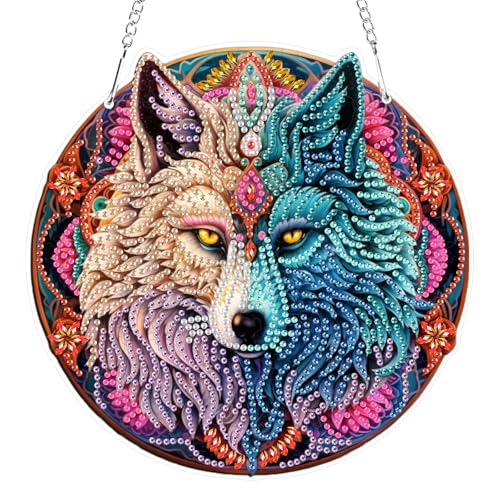 RICUVED Wölfe Diamond Painting Anhänger Set,Tiere Diamant Painting Bilder Hängende Ornament Kits Erwachsene Special Shaped Diamond Art Anhänger DIY Diamond Painting Windspiel Kranz RICUVED Wölfe Diamond Painting Anhänger Set,Tiere Diamant Painting Bilder Hängende Ornament Kits Erwachsene Special Shaped Diamond Art Anhänger DIY Diamond Painting Windspiel Kranz von RICUVED