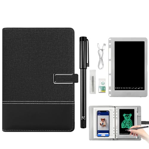 Syncify Digitales Skizzenbuch mit A5-Papier zum Ausradieren + 3 Ersatz-Nachfüllungen, Smart Syncify Pen Schreibtafel-Set, Smart Pen Notizbuch,Black a Syncify Digitales Skizzenbuch mit A5-Papier zum Ausradieren + 3 Ersatz-Nachfüllungen, Smart Syncify Pen Schreibtafel-Set, Smart Pen Notizbuch,Black a von RIDEONMOP