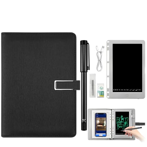 Syncify Digitales Skizzenbuch mit A5-Papier zum Ausradieren + 3 Ersatz-Nachfüllungen, Smart Syncify Pen Schreibtafel-Set, Smart Pen Notizbuch,Black b von RIDEONMOP