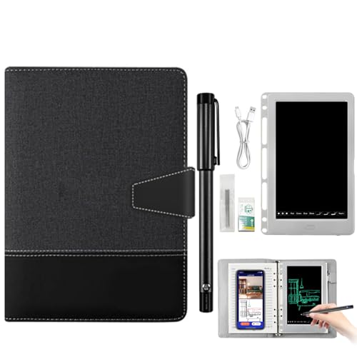 Syncify Digitales Skizzenbuch mit A5-Papier zum Ausradieren + 3 Ersatz-Nachfüllungen, Smart Syncify Pen Schreibtafel-Set, Smart Pen Notizbuch,Black d Syncify Digitales Skizzenbuch mit A5-Papier zum Ausradieren + 3 Ersatz-Nachfüllungen, Smart Syncify Pen Schreibtafel-Set, Smart Pen Notizbuch,Black d von RIDEONMOP