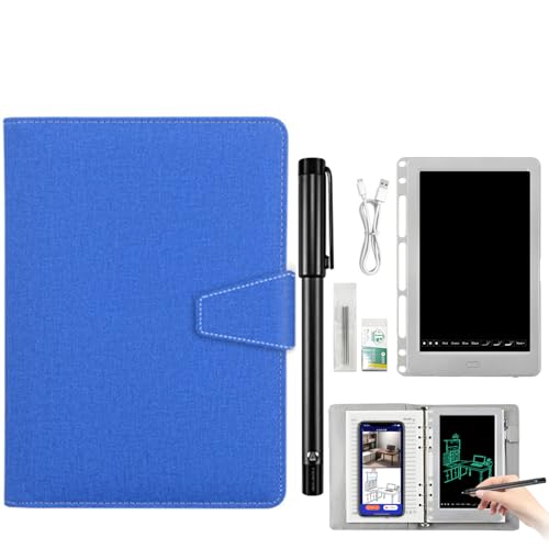 Syncify Digitales Skizzenbuch mit A5-Papier zum Ausradieren + 3 Ersatz-Nachfüllungen, Smart Syncify Pen Schreibtafel-Set, Smart Pen Notizbuch,Blau Syncify Digitales Skizzenbuch mit A5-Papier zum Ausradieren + 3 Ersatz-Nachfüllungen, Smart Syncify Pen Schreibtafel-Set, Smart Pen Notizbuch,Blau von RIDEONMOP