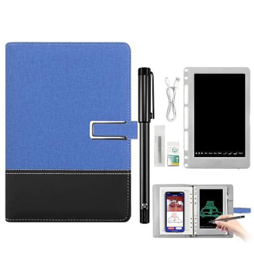 Syncify Digitales Skizzenbuch mit A5-Papier zum Ausradieren + 3 Ersatz-Nachfüllungen, Smart Syncify Pen Schreibtafel-Set, Smart Pen Notizbuch,Blue black Syncify Digitales Skizzenbuch mit A5-Papier zum Ausradieren + 3 Ersatz-Nachfüllungen, Smart Syncify Pen Schreibtafel-Set, Smart Pen Notizbuch,Blue black von RIDEONMOP