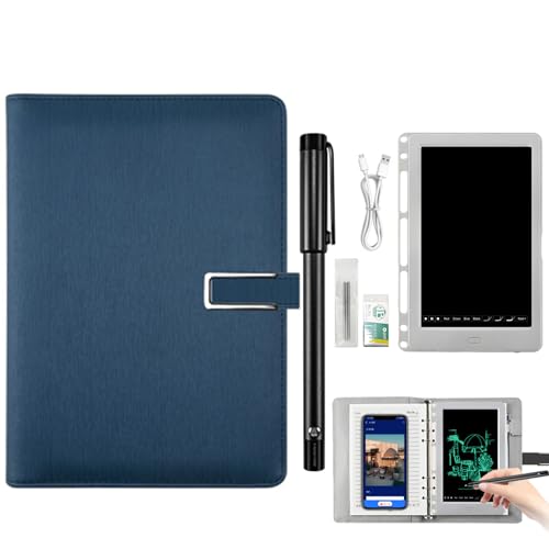Syncify Digitales Skizzenbuch mit A5-Papier zum Ausradieren + 3 Ersatz-Nachfüllungen, Smart Syncify Pen Schreibtafel-Set, Smart Pen Notizbuch,Dark blue Syncify Digitales Skizzenbuch mit A5-Papier zum Ausradieren + 3 Ersatz-Nachfüllungen, Smart Syncify Pen Schreibtafel-Set, Smart Pen Notizbuch,Dark blue von RIDEONMOP