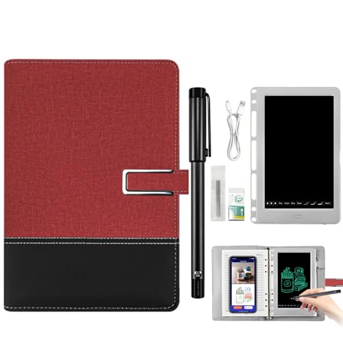 Syncify Digitales Skizzenbuch mit A5-Papier zum Ausradieren + 3 Ersatz-Nachfüllungen, Smart Syncify Pen Schreibtafel-Set, Smart Pen Notizbuch,Red black Syncify Digitales Skizzenbuch mit A5-Papier zum Ausradieren + 3 Ersatz-Nachfüllungen, Smart Syncify Pen Schreibtafel-Set, Smart Pen Notizbuch,Red black von RIDEONMOP