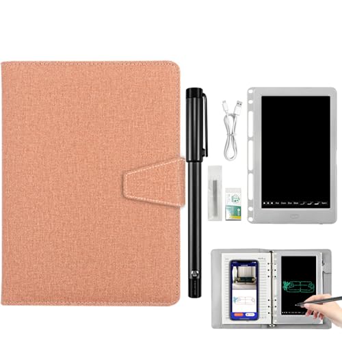Syncify Digitales Skizzenbuch mit A5-Papier zum Ausradieren + 3 Ersatz-Nachfüllungen, Smart Syncify Pen Schreibtafel-Set, Smart Pen Notizbuch,Rosa Syncify Digitales Skizzenbuch mit A5-Papier zum Ausradieren + 3 Ersatz-Nachfüllungen, Smart Syncify Pen Schreibtafel-Set, Smart Pen Notizbuch,Rosa von RIDEONMOP