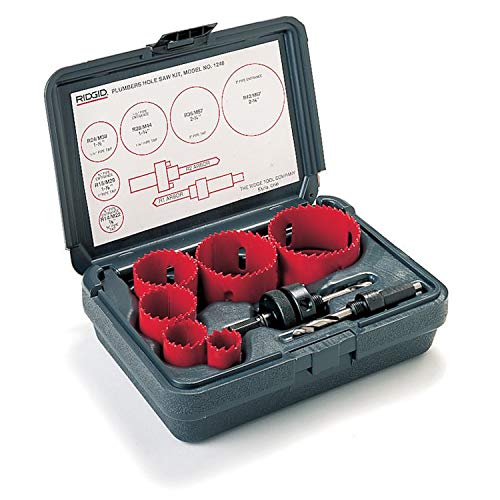 RIDGID 81500 Modell 1250 Mehrzwecksatz, Lochsägensatz, 3/4" (19 mm), 7/8" (22 mm), 1 1/8” (29 mm), 1 3⁄8" (35 mm), 1 1⁄2” (38 mm), 1 3⁄4" (44 mm), 2" (51 mm), 2 1⁄4" (57 mm), 2 1⁄2" (64 mm) von RIDGID