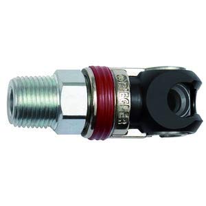 RIEGLER 141604-420.11-SCH-NPT Schwenk-Sicherheitskupplung NW 5,5, ARO 210, Stahl, NPT 1/4 AG, 1Stk von Riegler