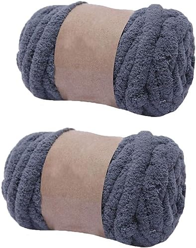 RIESKAS Chenille-Garn für Armstricken, Deckengarn, Jumbo-Chenille-Garn, DIY, Matte, Mütze, Schals, 250 g, Violett, 2 Stück RIESKAS Chenille-Garn für Armstricken, Deckengarn, Jumbo-Chenille-Garn, DIY, Matte, Mütze, Schals, 250 g, Violett, 2 Stück von RIESKAS