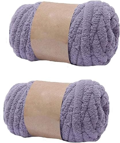 RIESKAS Chenille-Garn für Armstricken, Deckengarn, Jumbo-Chenille-Garn, DIY, Matte, Mütze, Schals, 250 g, Violett, 2 Stück RIESKAS Chenille-Garn für Armstricken, Deckengarn, Jumbo-Chenille-Garn, DIY, Matte, Mütze, Schals, 250 g, Violett, 2 Stück von RIESKAS