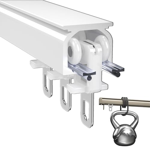 Aluminium Gardinenschiene, Vorhangschienen-Set, Komplett-Set mit 1-läufiger Vorhangschiene, Inkl. Befestigungsmaterial, Schiebedeckenschienensystem für Vorhänge, Deckenschiene für Vorhänge(Weiß,1.8m(5 Aluminium Gardinenschiene, Vorhangschienen-Set, Komplett-Set mit 1-läufiger Vorhangschiene, Inkl. Befestigungsmaterial, Schiebedeckenschienensystem für Vorhänge, Deckenschiene für Vorhänge(Weiß,1.8m(5 von RIFWOVE