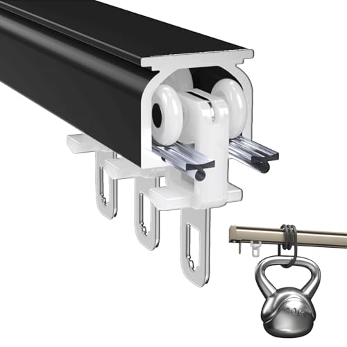 Aluminium Gardinenschiene, Vorhangschienen-Set, Komplett-Set mit 1-läufiger Vorhangschiene, Inkl. Befestigungsmaterial, Schiebedeckenschienensystem für Vorhänge, Deckenschiene für Vorhänge(Frankreich, Aluminium Gardinenschiene, Vorhangschienen-Set, Komplett-Set mit 1-läufiger Vorhangschiene, Inkl. Befestigungsmaterial, Schiebedeckenschienensystem für Vorhänge, Deckenschiene für Vorhänge(Frankreich, von RIFWOVE