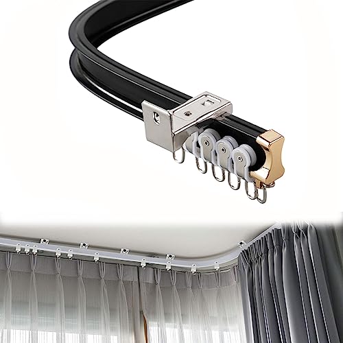 Vorhangschiene Aluminium Flexible Und Biegbare Decken-Vorhangschiene Deckengardinenschiene RV-Vorhangschiene Gardinenschiene Raumteiler, Gardinenschiene Zubehör, Flexibel Schienenvorhang ( Color : Bla Vorhangschiene Aluminium Flexible Und Biegbare Decken-Vorhangschiene Deckengardinenschiene RV-Vorhangschiene Gardinenschiene Raumteiler, Gardinenschiene Zubehör, Flexibel Schienenvorhang ( Color : Bla von RIFWOVE