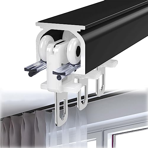 Vorhangschienen Aus Aluminium, Gardinenschiene, Gebogene Deckenschiene für Vorhänge, Deckenmontage für Vorhangschiene Mit Schienenvorhangsystem Raumteiler, Vorhangschienensystem ( Color : Black (Top M Vorhangschienen Aus Aluminium, Gardinenschiene, Gebogene Deckenschiene für Vorhänge, Deckenmontage für Vorhangschiene Mit Schienenvorhangsystem Raumteiler, Vorhangschienensystem ( Color : Black (Top M von RIFWOVE